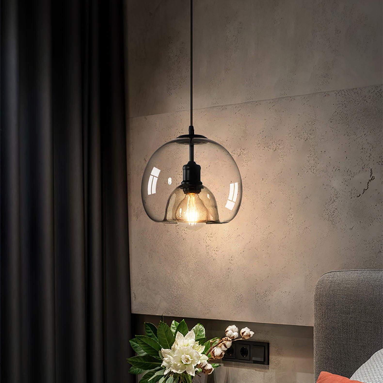Eres Translucent Oval Glass Droplight Pendant Lamp for Modern Interior Ceiling Decor