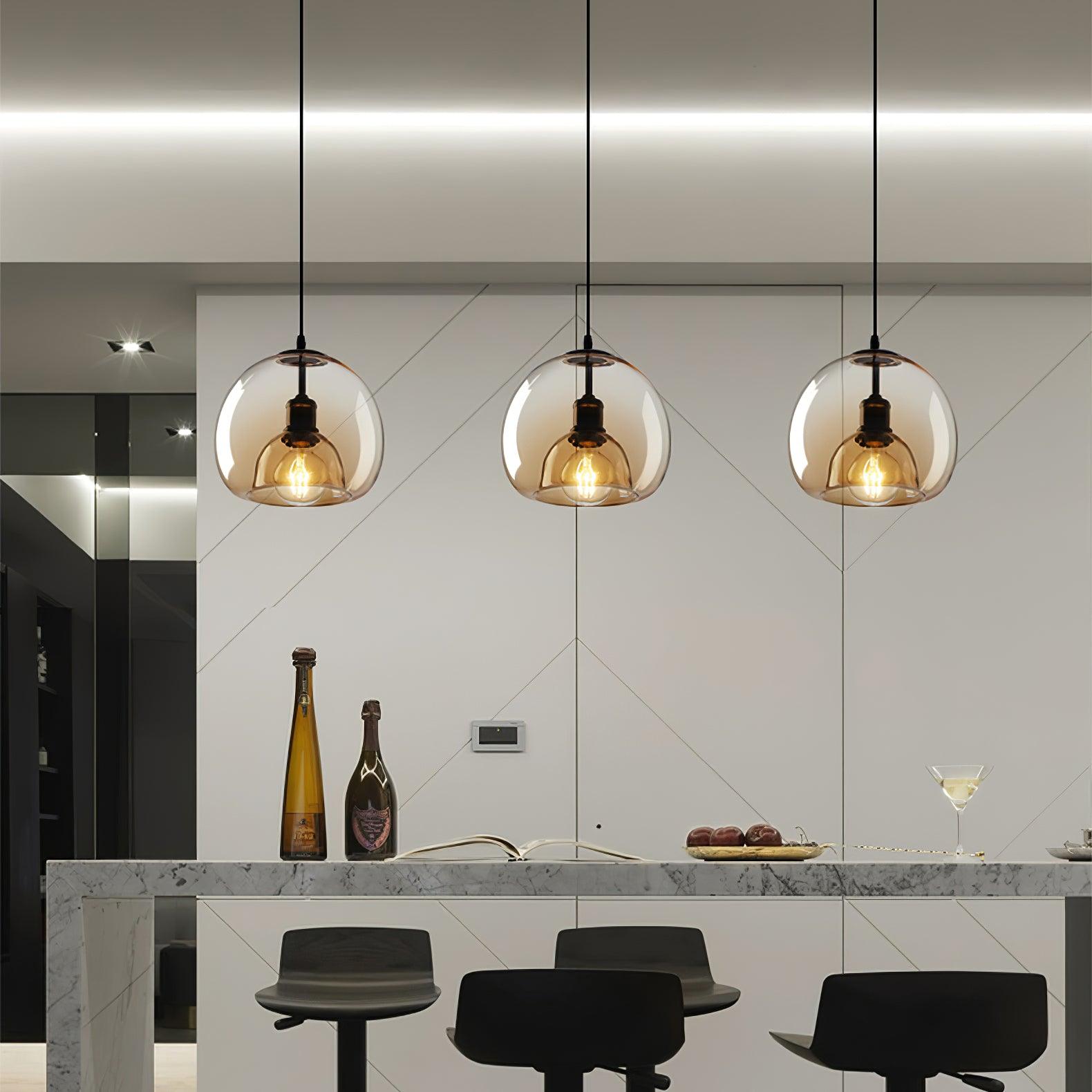 Eres Translucent Oval Glass Droplight Pendant Lamp for Modern Interior Ceiling Decor