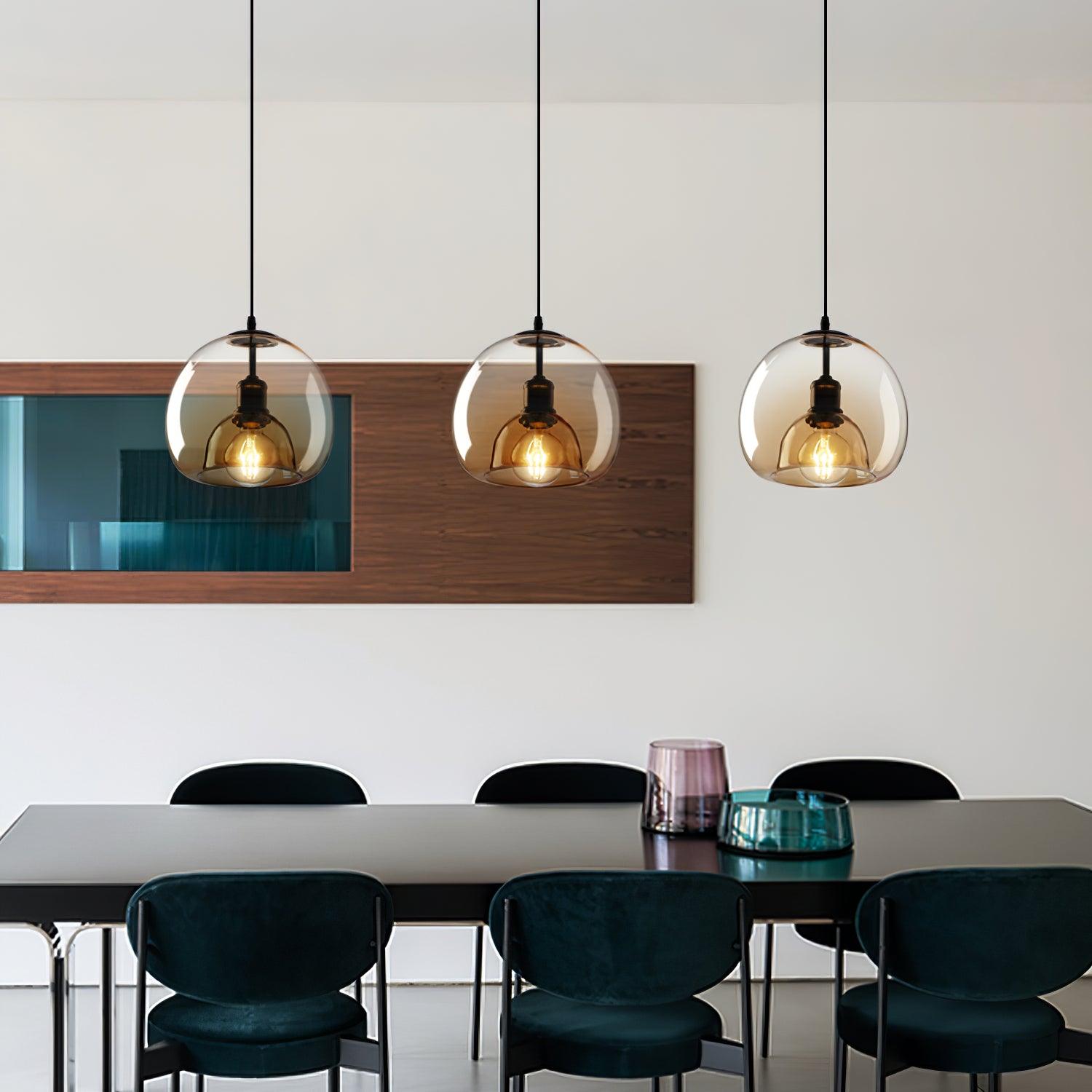 Eres Translucent Oval Glass Droplight Pendant Lamp for Modern Interior Ceiling Decor