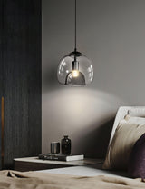 Eres Translucent Oval Glass Droplight Pendant Lamp for Modern Interior Ceiling Decor