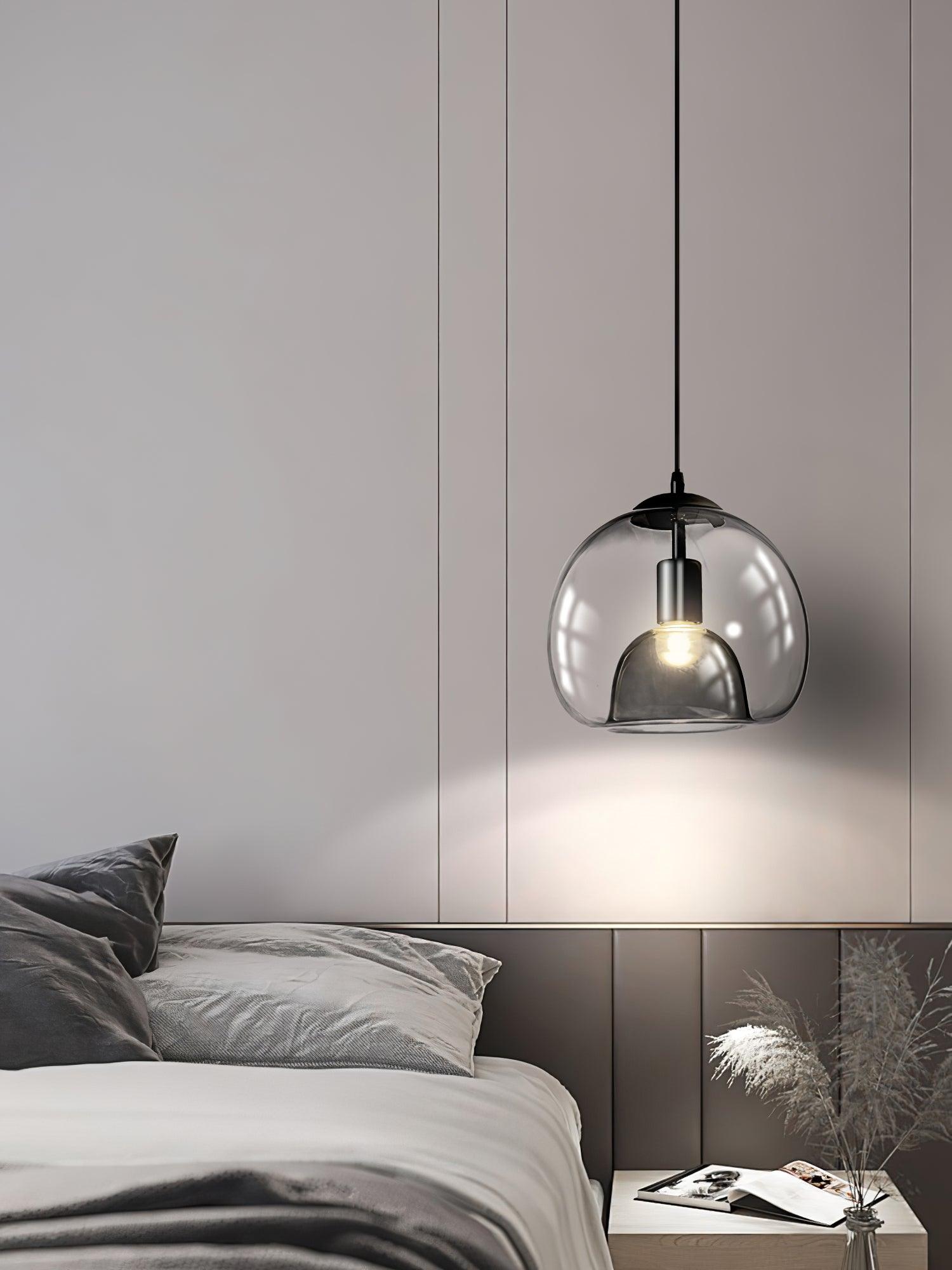 Eres Translucent Oval Glass Droplight Pendant Lamp for Modern Interior Ceiling Decor
