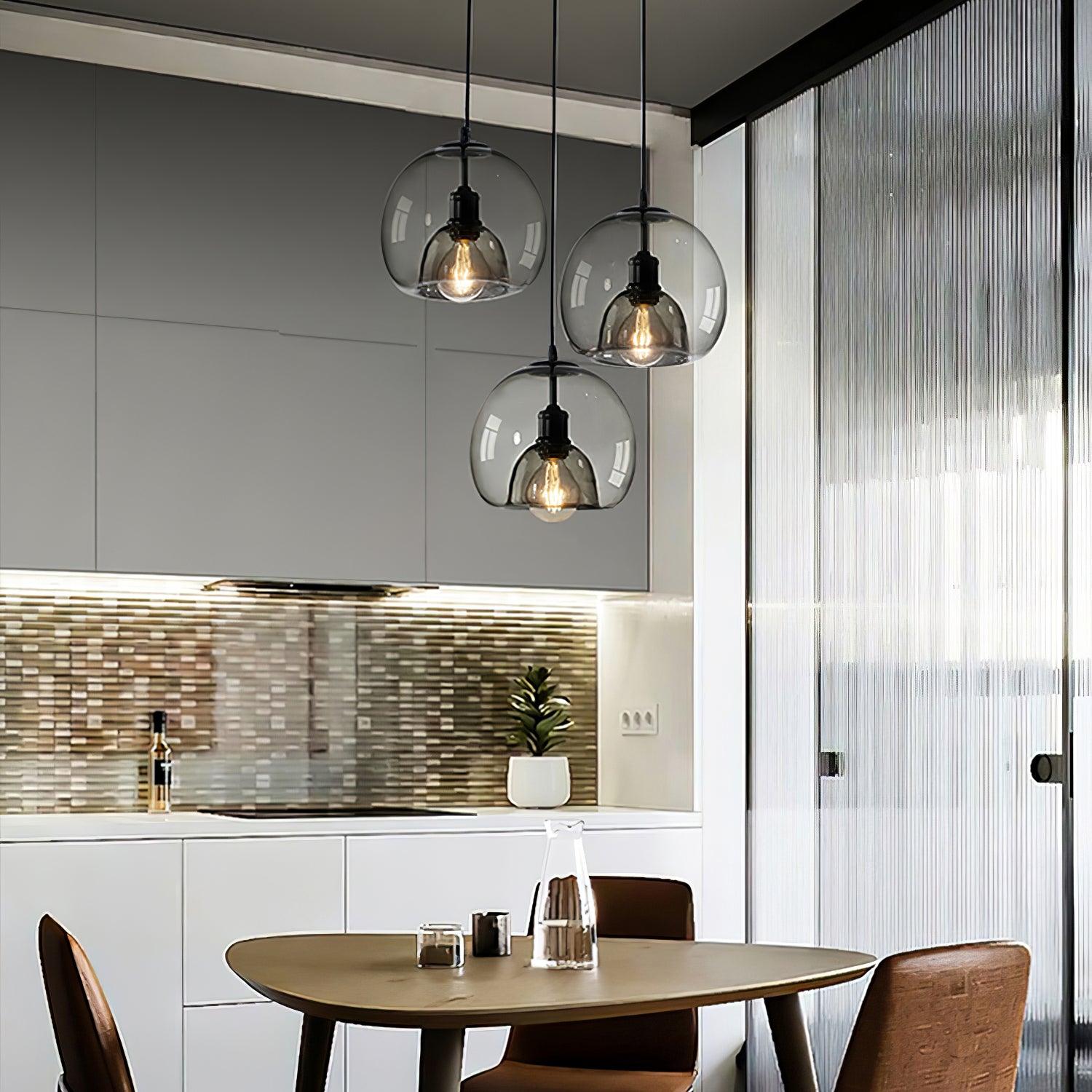 Eres Translucent Oval Glass Droplight Pendant Lamp for Modern Interior Ceiling Decor