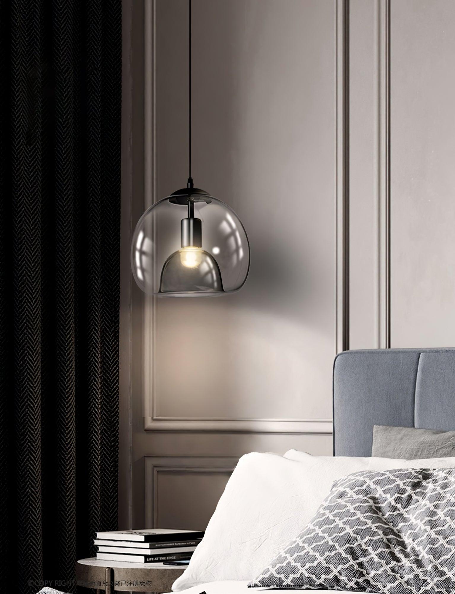 Eres Translucent Oval Glass Droplight Pendant Lamp for Modern Interior Ceiling Decor