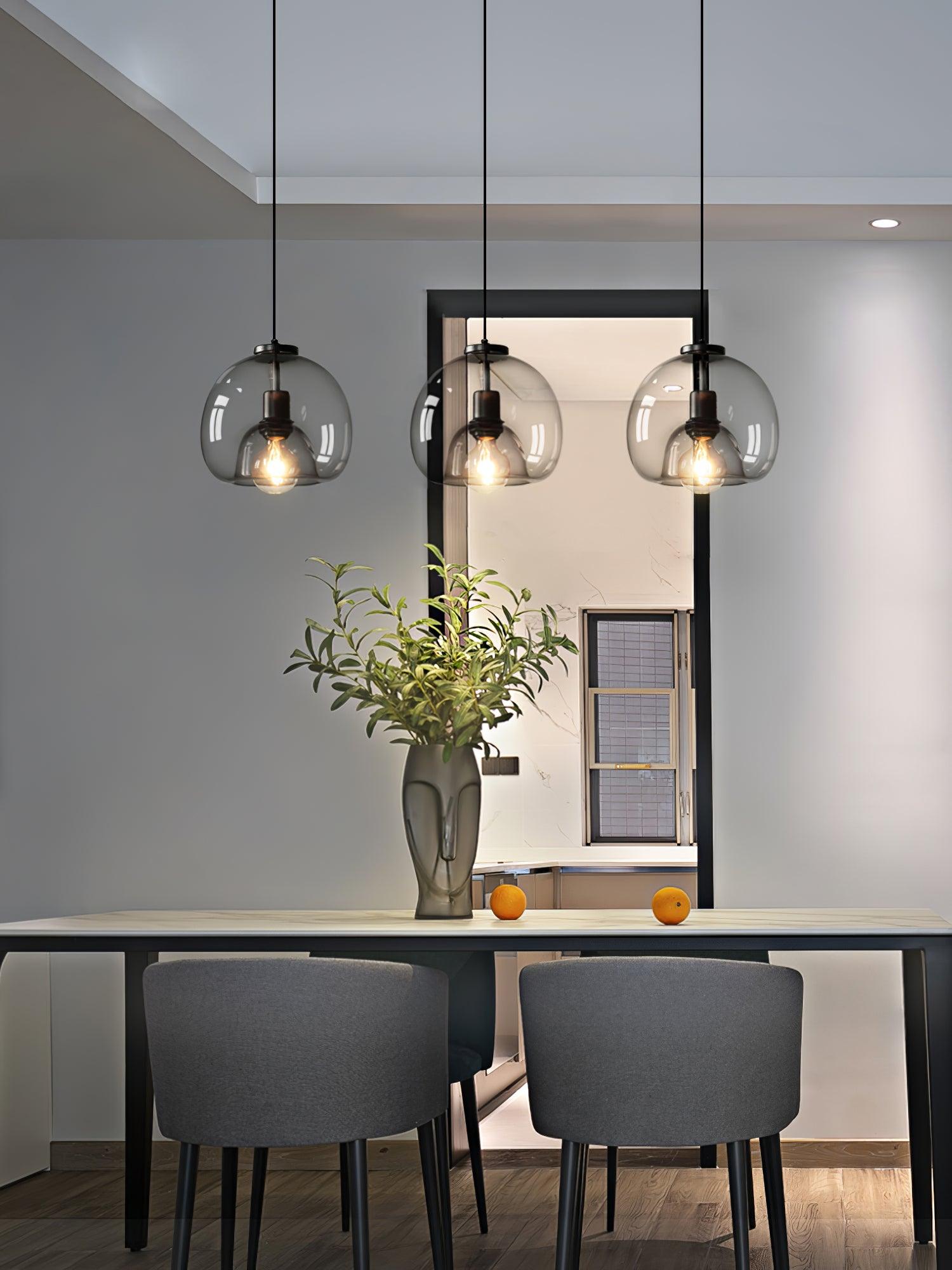 Eres Translucent Oval Glass Droplight Pendant Lamp for Modern Interior Ceiling Decor