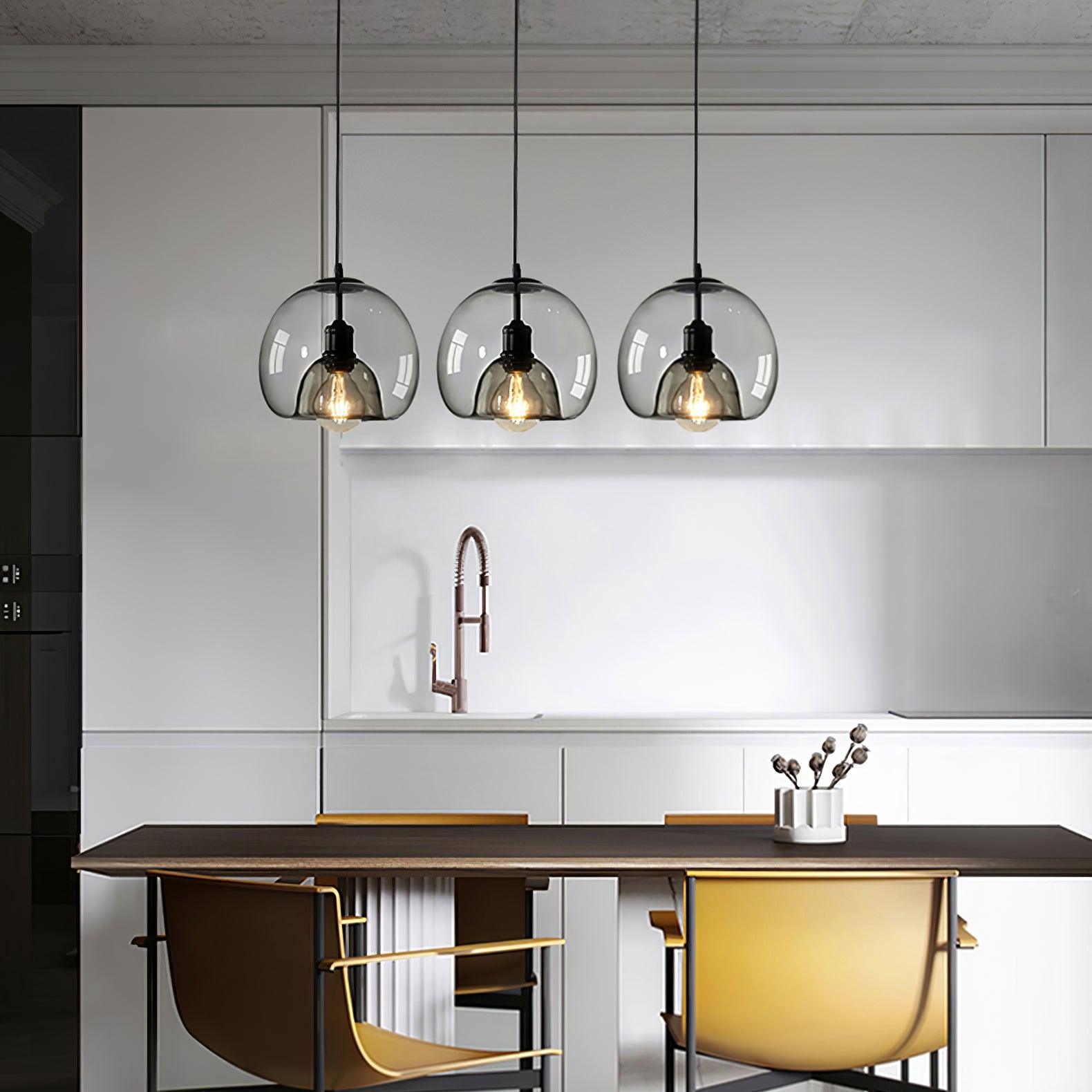 Eres Translucent Oval Glass Droplight Pendant Lamp for Modern Interior Ceiling Decor