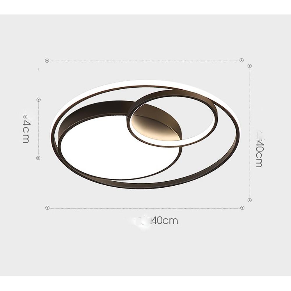 Modern 3 Ring LED Flush Mount Ceiling Light Artistic Metal Design Fixture in Matte Black