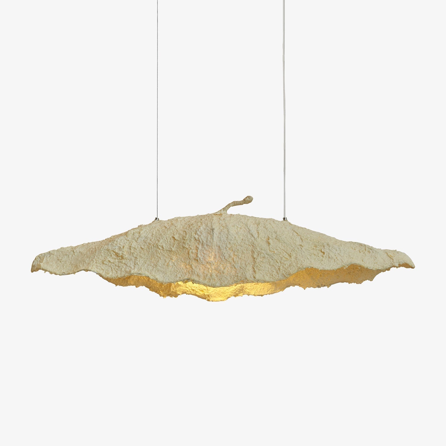 Etaias Handcrafted Paper Pulp LED Pendant Light White Artistic Hanging Fixture for Modern Interiors