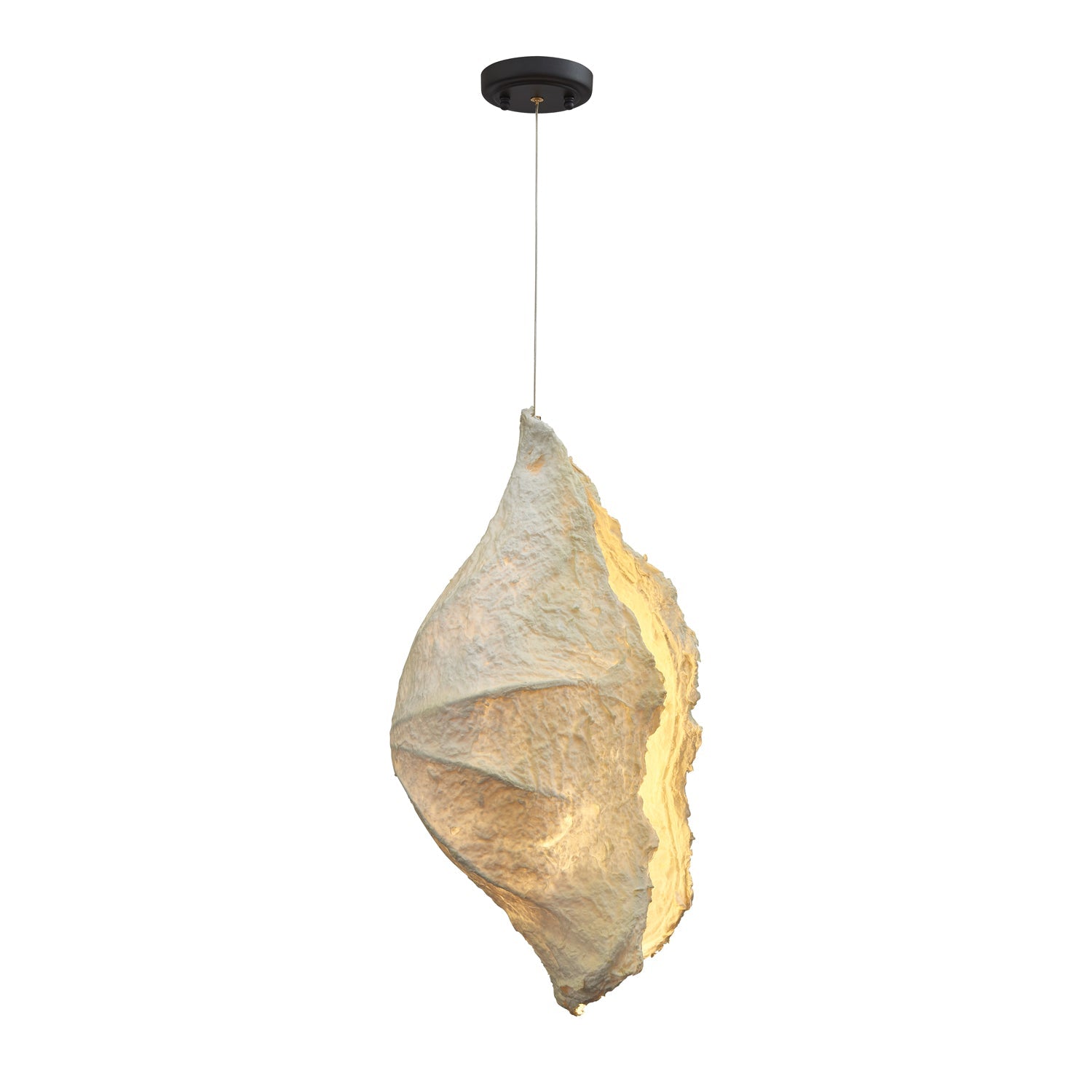 Etaias Handcrafted Paper Pulp LED Pendant Light White Artistic Hanging Fixture for Modern Interiors
