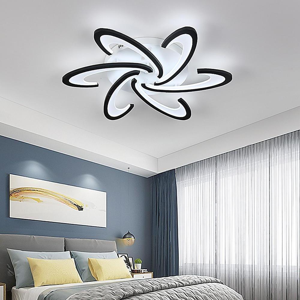 Modern Geometric Acrylic LED Flush Mount Ceiling Lamp with Dimmable Multi Layer Design for Living Room