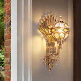 European Retro Peacock Outdoor Wall Light Waterproof Aluminum Exterior Garden Sconce