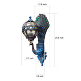 European Retro Peacock Outdoor Wall Light Waterproof Aluminum Exterior Garden Sconce