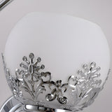 European Style 2 Light Glass Flower Wall Sconce Retro Interior Wall Lamp in Gold or Silver