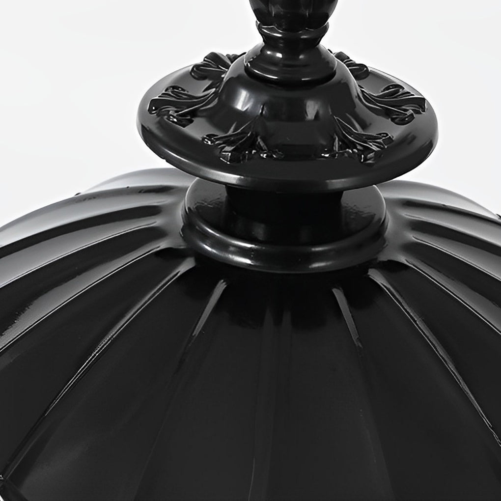 European Style Cognac Glass Flower Ball Pillar Lamp Waterproof Outdoor Post Light