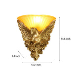European Style Horse Head Wall Sconce Luxury Resin Gold Decorative Light for Bedroom