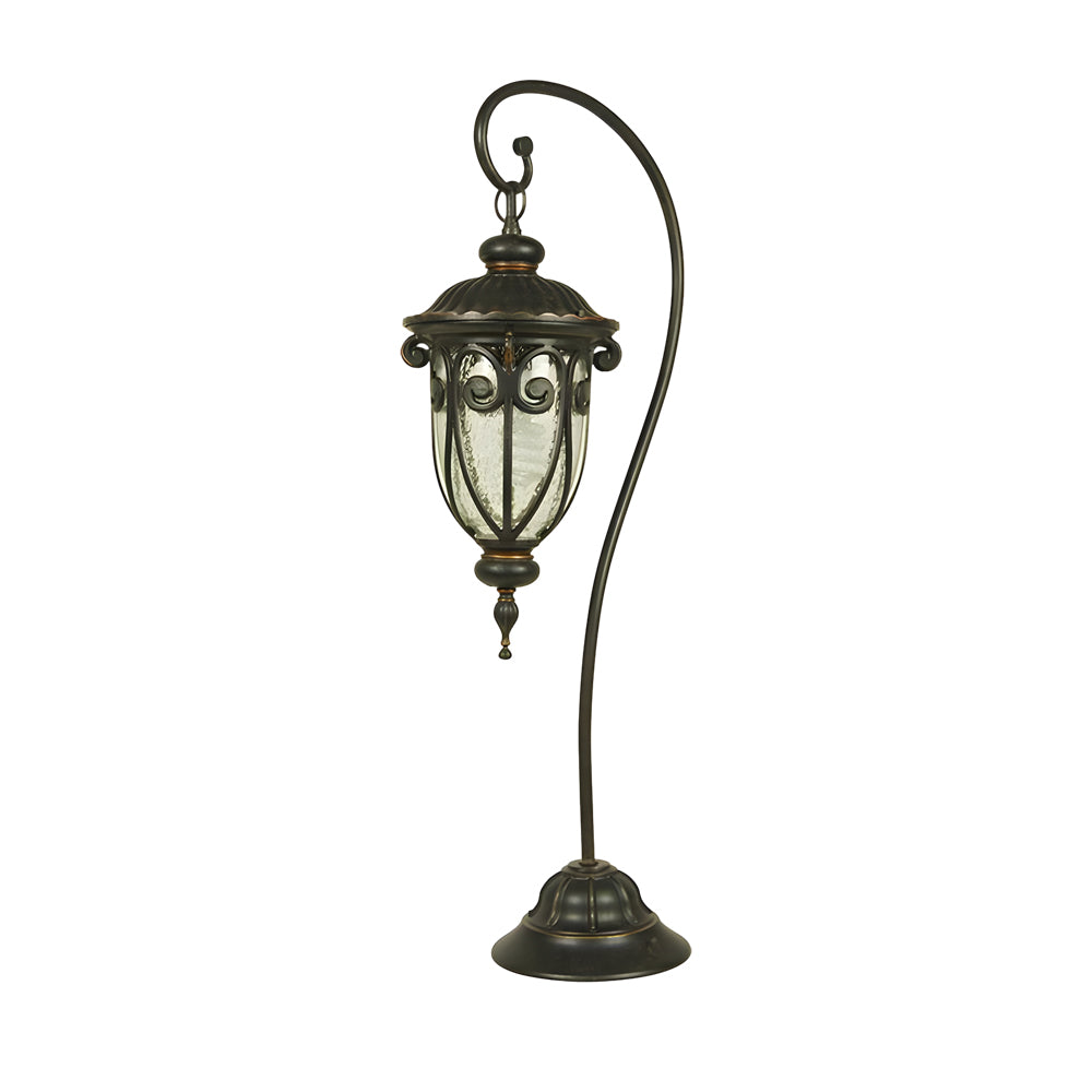 European Style Outdoor Lawn Light with Raindrop Glass Shade Waterproof Aluminum Garden Pathway Lamp