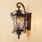 European Style Outdoor Wall Lamp Waterproof Black Aluminum Exterior Sconce for Porch and Garden