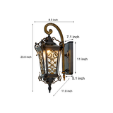 European Style Outdoor Wall Lamp Waterproof Black Aluminum Exterior Sconce for Porch and Garden