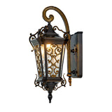 European Style Outdoor Wall Lamp Waterproof Black Aluminum Exterior Sconce for Porch and Garden