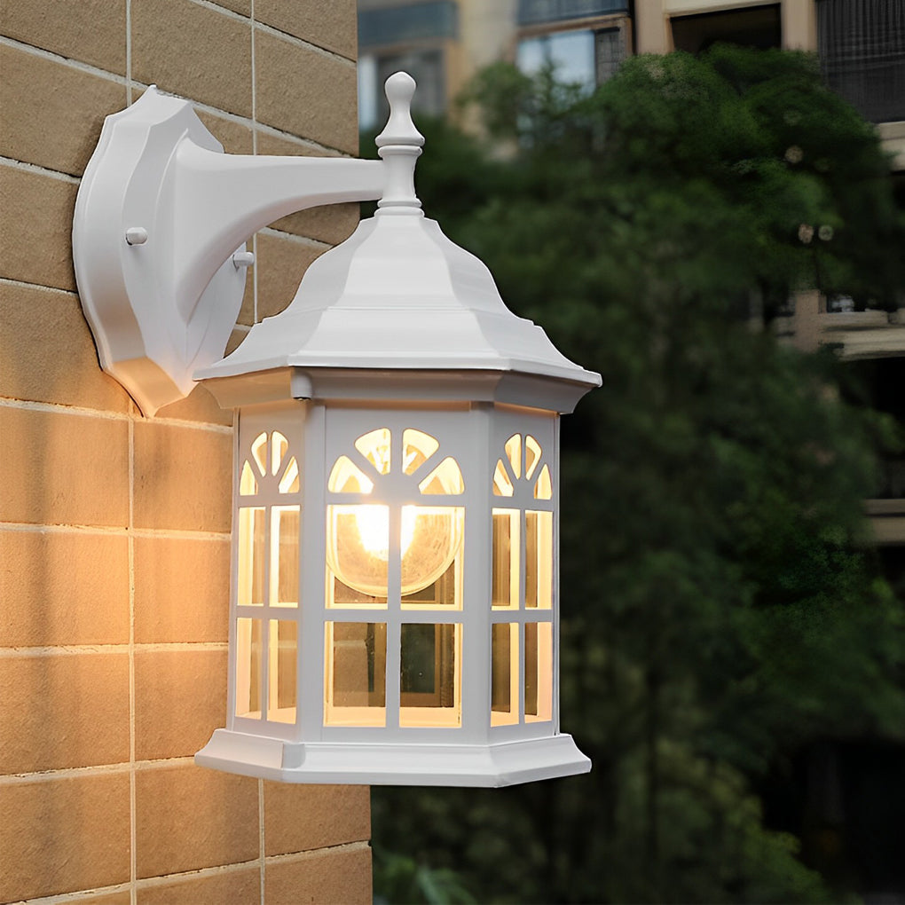 European Style Waterproof Aluminum Glass Outdoor Wall Sconce for Porch and Terrace