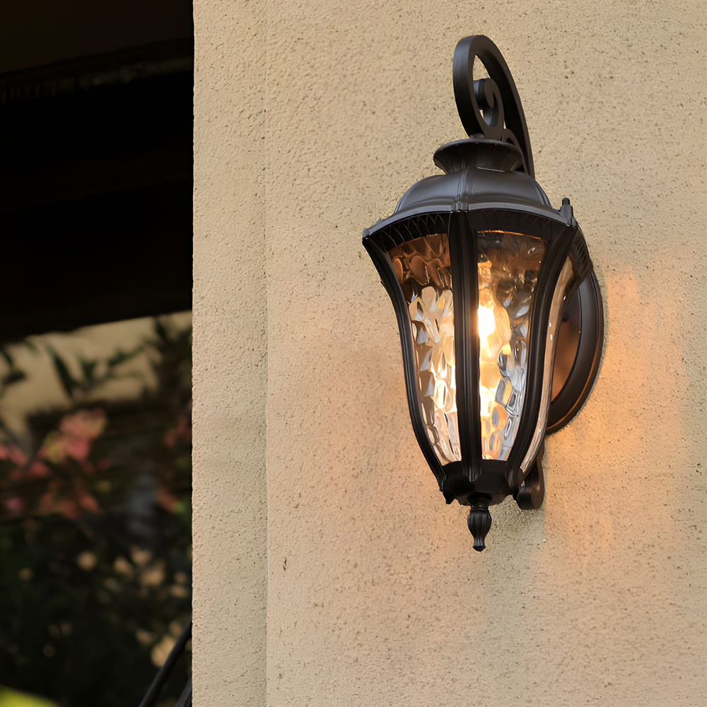 European Style Waterproof Die Cast Aluminum Outdoor Wall Sconce for Garden and Porch in Coffee Gold