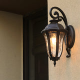 European Style Waterproof Die Cast Aluminum Outdoor Wall Sconce for Garden and Porch in Coffee Gold