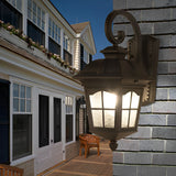 European Style Waterproof Outdoor Wall Lantern Retro LED Glass Exterior Sconce for Garden and Villa
