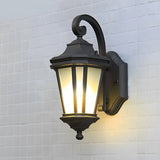 European Style Waterproof Outdoor Wall Light with Frosted Glass Shade and Durable Black Aluminum Body