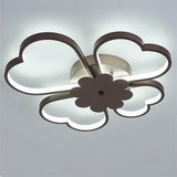 Modern Heart Shaped Flower LED Flush Mount Ceiling Light for Bedroom and Living Room