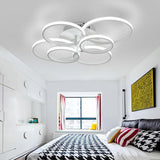 Contemporary 6 Light LED Flush Mount Ceiling Lamp with Metal and Silica Gel Geometric Design
