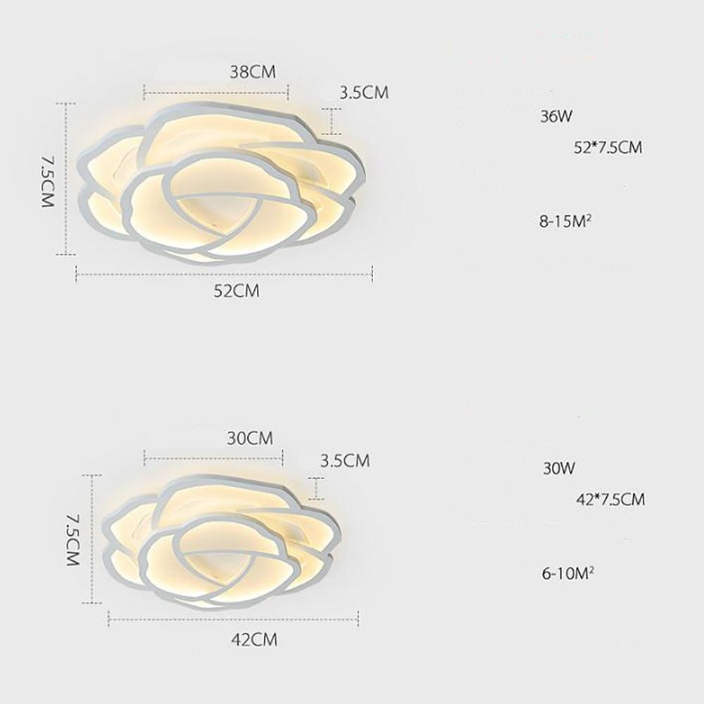 Modern Flower Shape Dimmable LED Ceiling Light Flush Mount Fixture for Bedroom