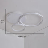 Modern 3 Layer Circle LED Flush Mount Ceiling Light Dimmable 26 Inch White Black Brown