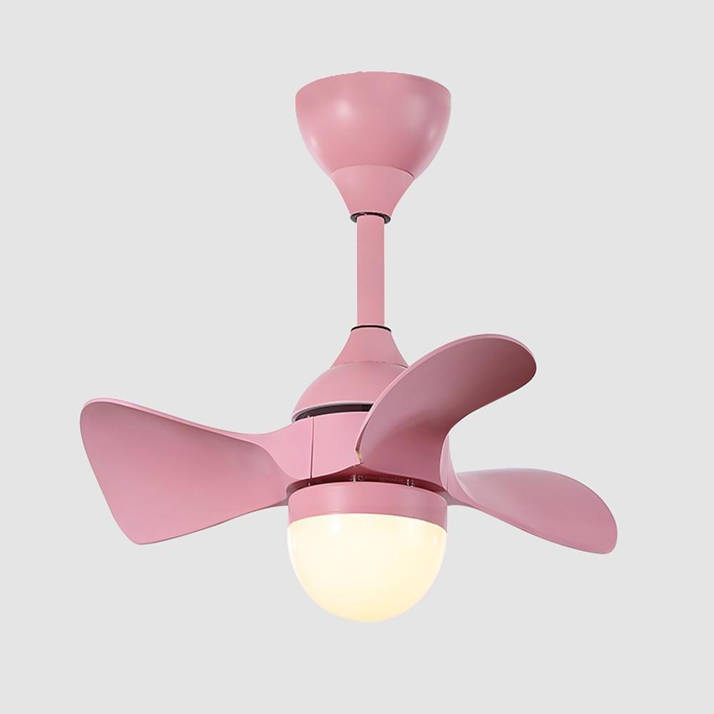 Nordic LED Ceiling Fan Light with Dimmable Remote Control 22 Inch Modern Flush Mount Fixture