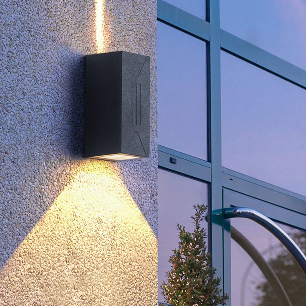 Exterior LED Up and Down Wall Sconce Dual Beam Outdoor Porch Light for Garden Villa