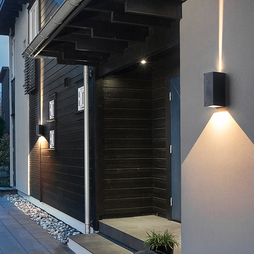 Exterior LED Up and Down Wall Sconce Dual Beam Outdoor Porch Light for Garden Villa
