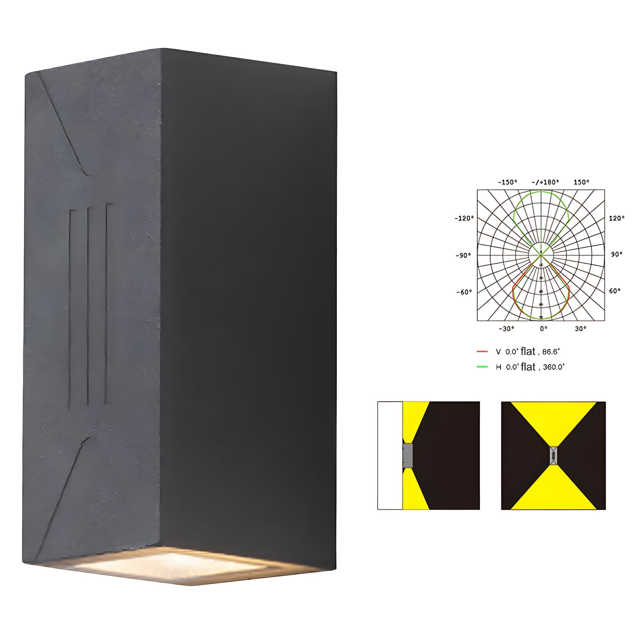Exterior LED Up and Down Wall Sconce Dual Beam Outdoor Porch Light for Garden Villa