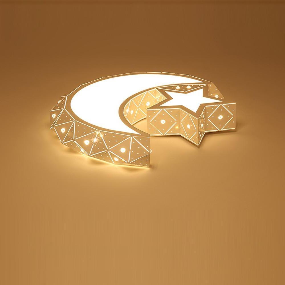 Celestial Moon Star LED Ceiling Light Modern Flush Mount Fixture for Kids Bedroom
