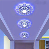 Modern Crystal Flower LED Flush Mount Ceiling Light for Entryway Kids Room and Hallway