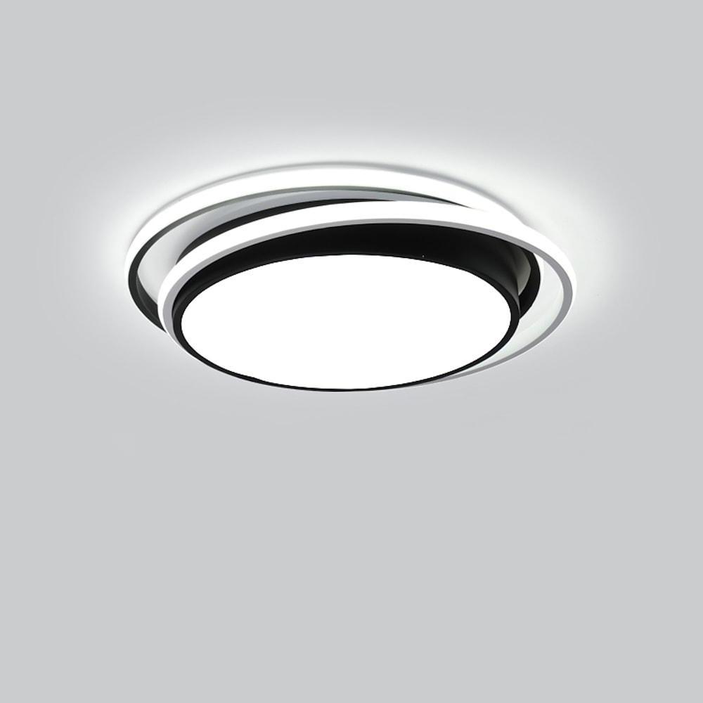 Dimmable Modern Circular LED Flush Mount Ceiling Light Nordic Metal Fixture for Bedrooms and Offices