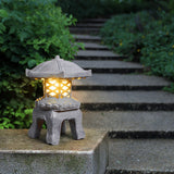 Faux Stone Tower Outdoor Post Light Waterproof Resin Landscape Pillar Lamp for Garden Path Lawn
