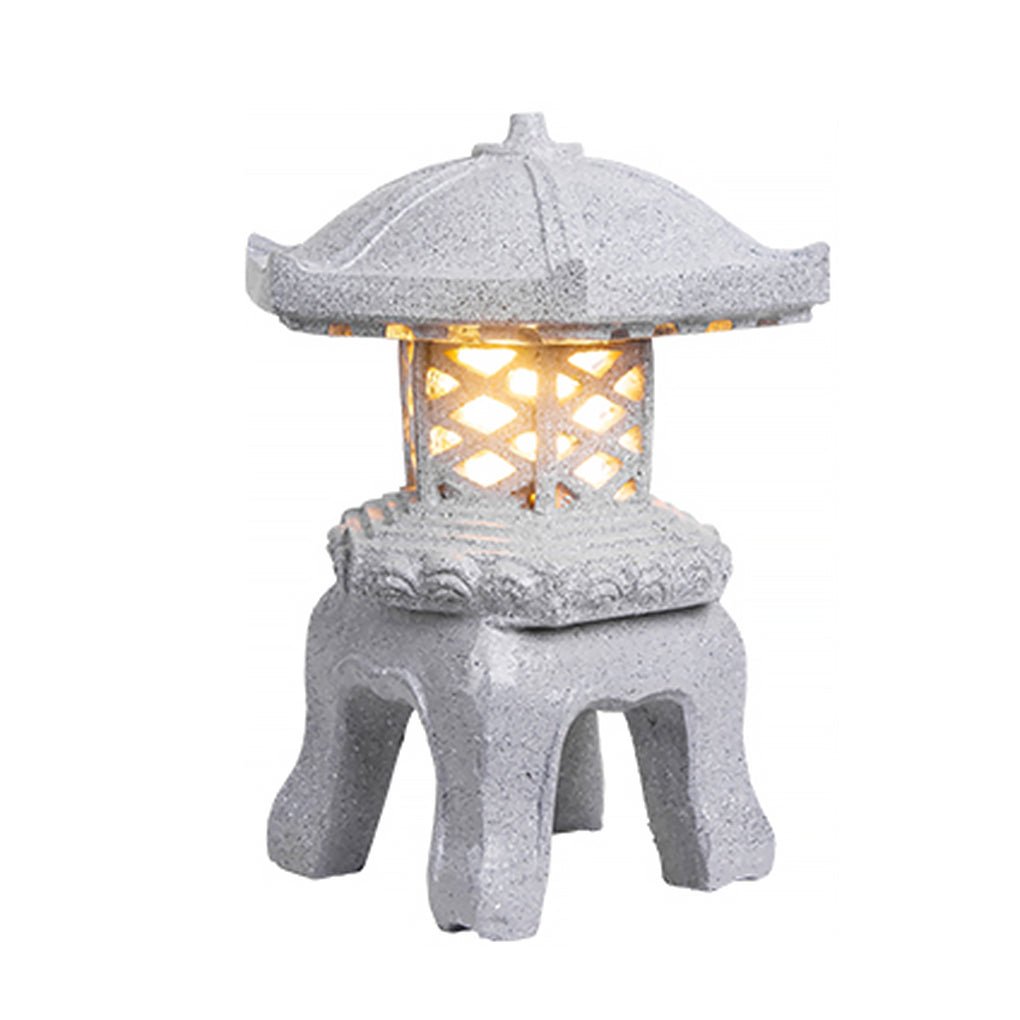 Faux Stone Tower Outdoor Post Light Waterproof Resin Landscape Pillar Lamp for Garden Path Lawn