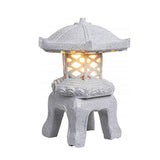 Faux Stone Tower Outdoor Post Light Waterproof Resin Landscape Pillar Lamp for Garden Path Lawn