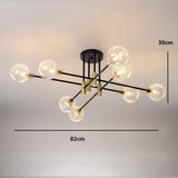 Modern 8 Light Black Metal and Glass LED Flush Mount Ceiling Light Fixture