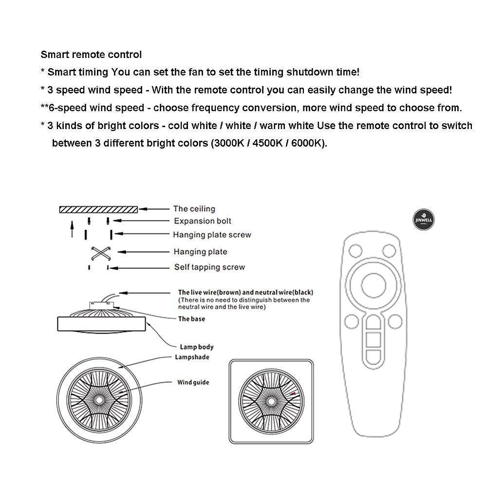 Modern 5 Blade Ceiling Fan with External LED Light Ring and Remote Control Dimming