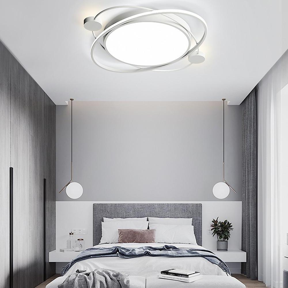 Modern Nordic Round LED Flush Mount Ceiling Light with Remote Control Dimmable Lighting