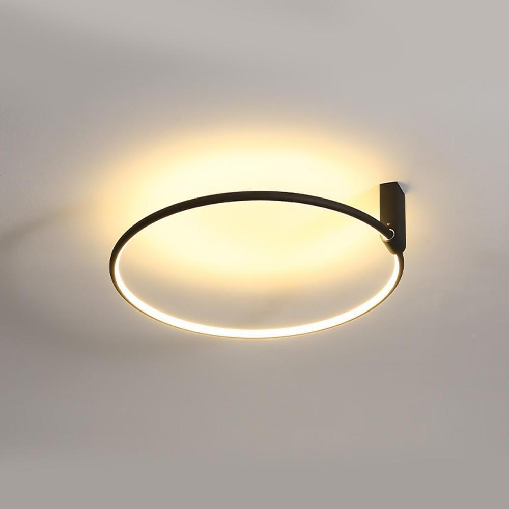 Abstract Double Circle LED Flush Mount Ceiling Light Modern Metal Bedroom Lighting Fixture
