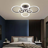 Modern Geometric Circles LED Cluster Ceiling Light Flush Mount Fixture for Bedroom and Living Room