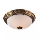 Vintage Bronze Flush Mount Ceiling Light Fixture with Frosted Glass Shade for Hallways and Bedrooms