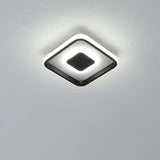 Modern Black Dual Square LED Flush Mount Ceiling Light for Hallway and Kitchen