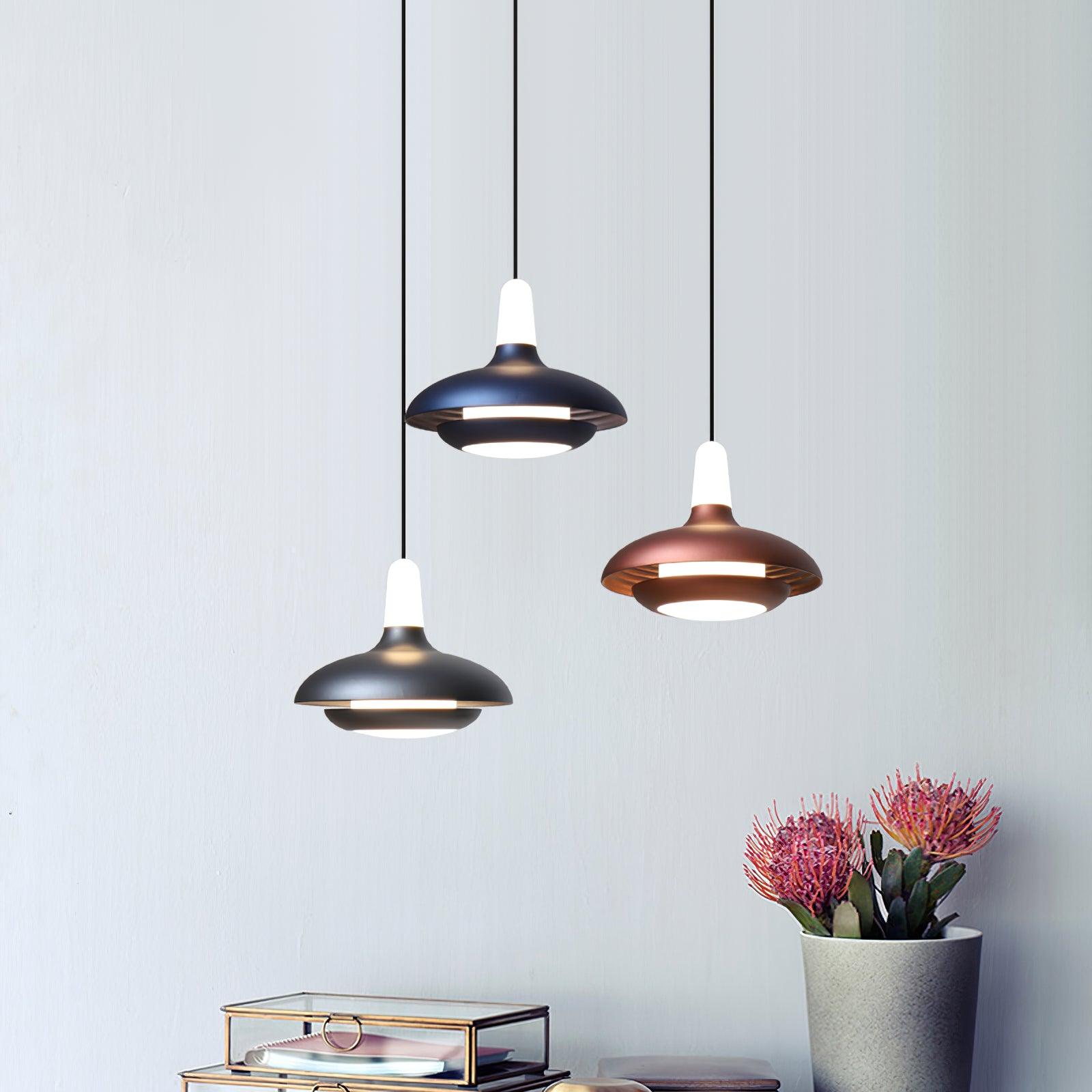 Fiji Modern Glass Elliptical Pendant Light with Integrated LED Illumination