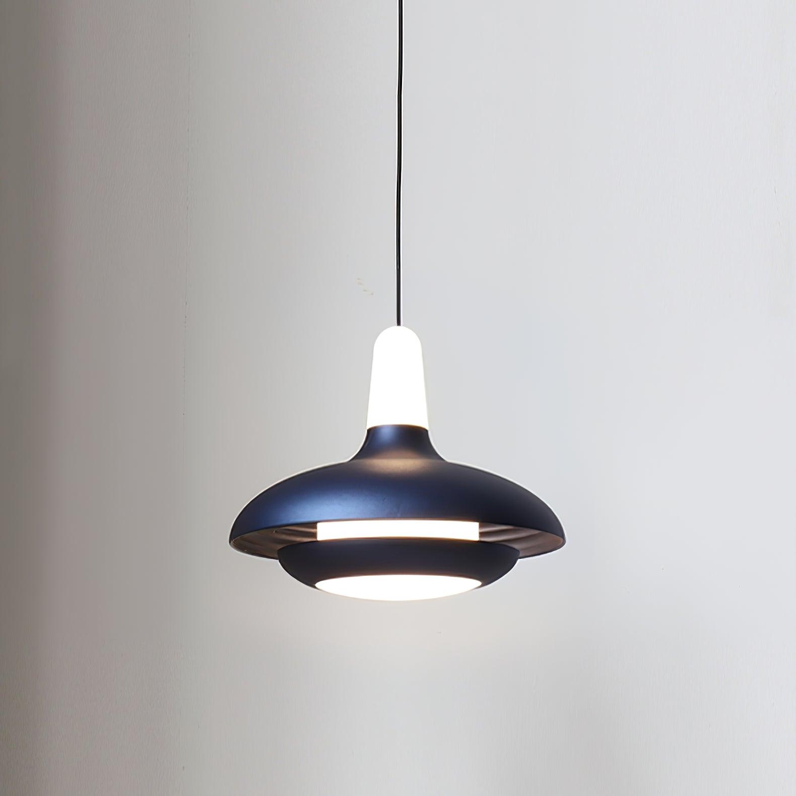 Fiji Modern Glass Elliptical Pendant Light with Integrated LED Illumination